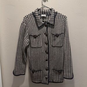 Valentino Houndstooth Blazer in Black and White